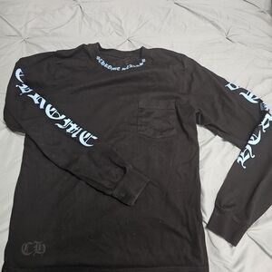 Chrome Hearts Black Long Sleeve with Blue Lettering